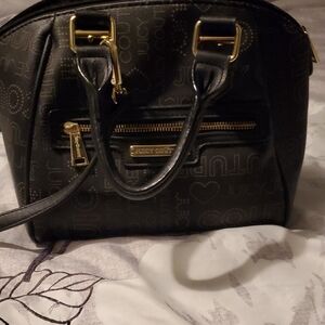 Juicy Couture Black Satchel with Gold Accents